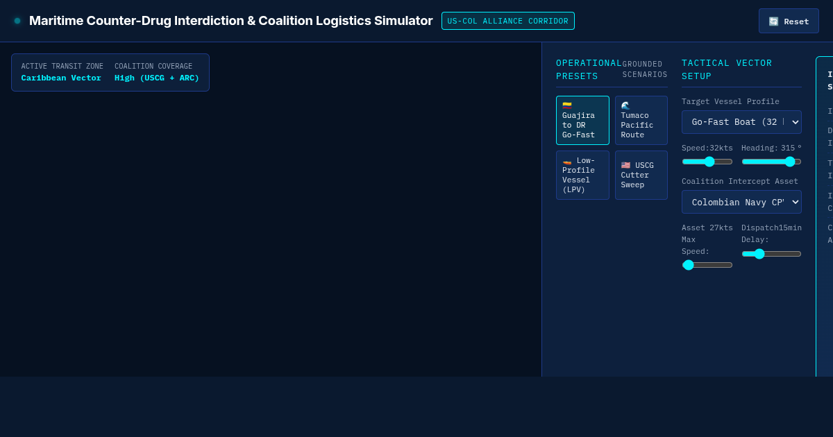 Maritime Counter-Drug Interdiction & Coalition Logistics Simulator preview