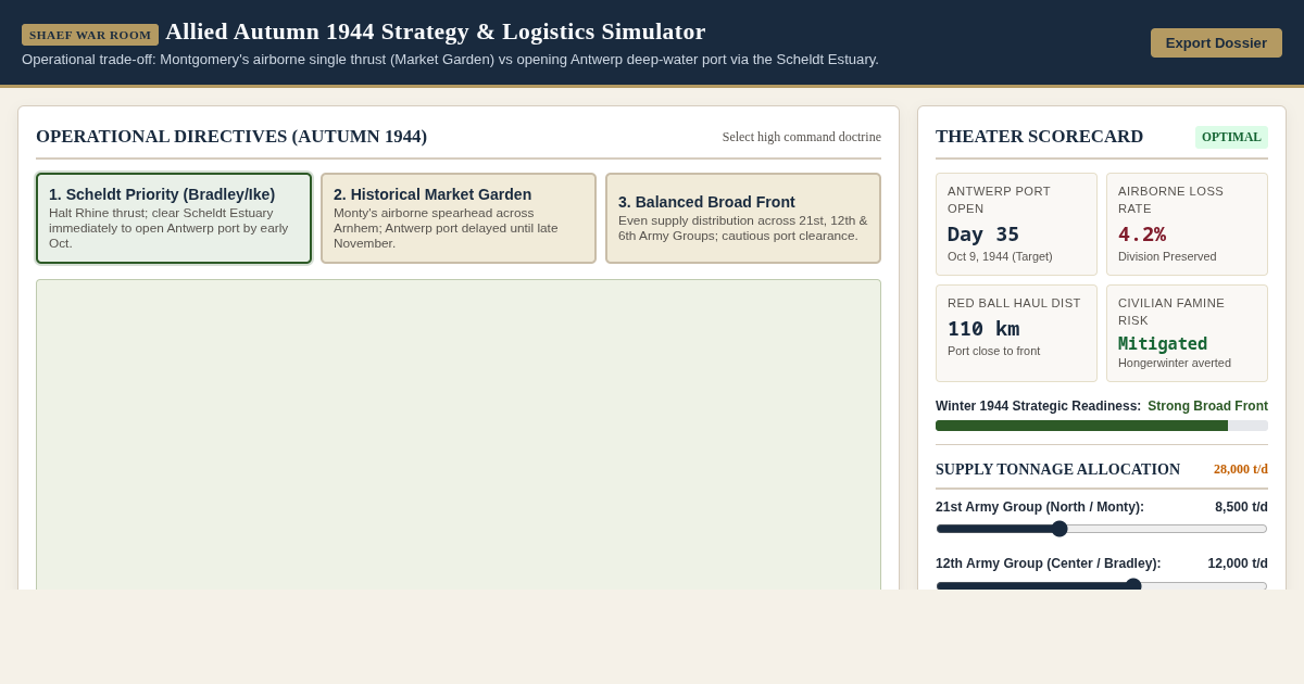 Allied Autumn 1944 Strategy & Logistics Simulator preview