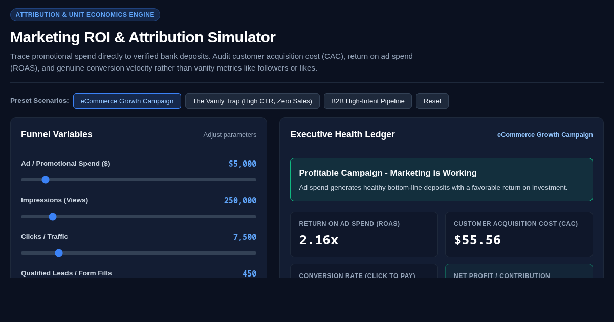 Marketing ROI & Attribution Simulator preview