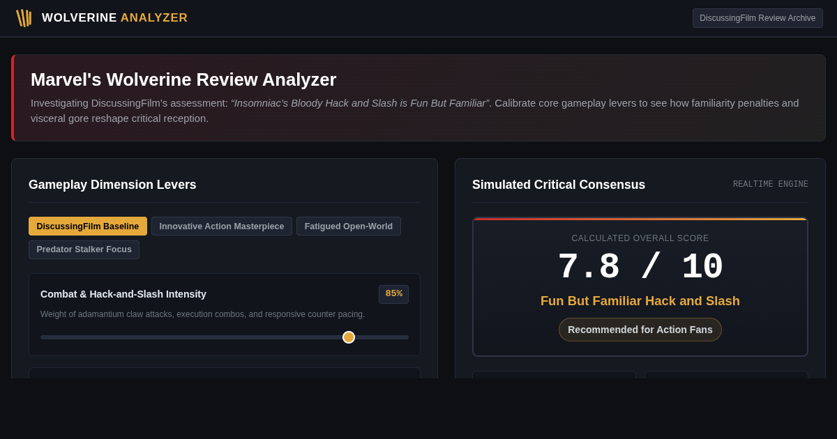 Marvel's Wolverine Review Analyzer | Critical Consensus & Gameplay Breakdown preview