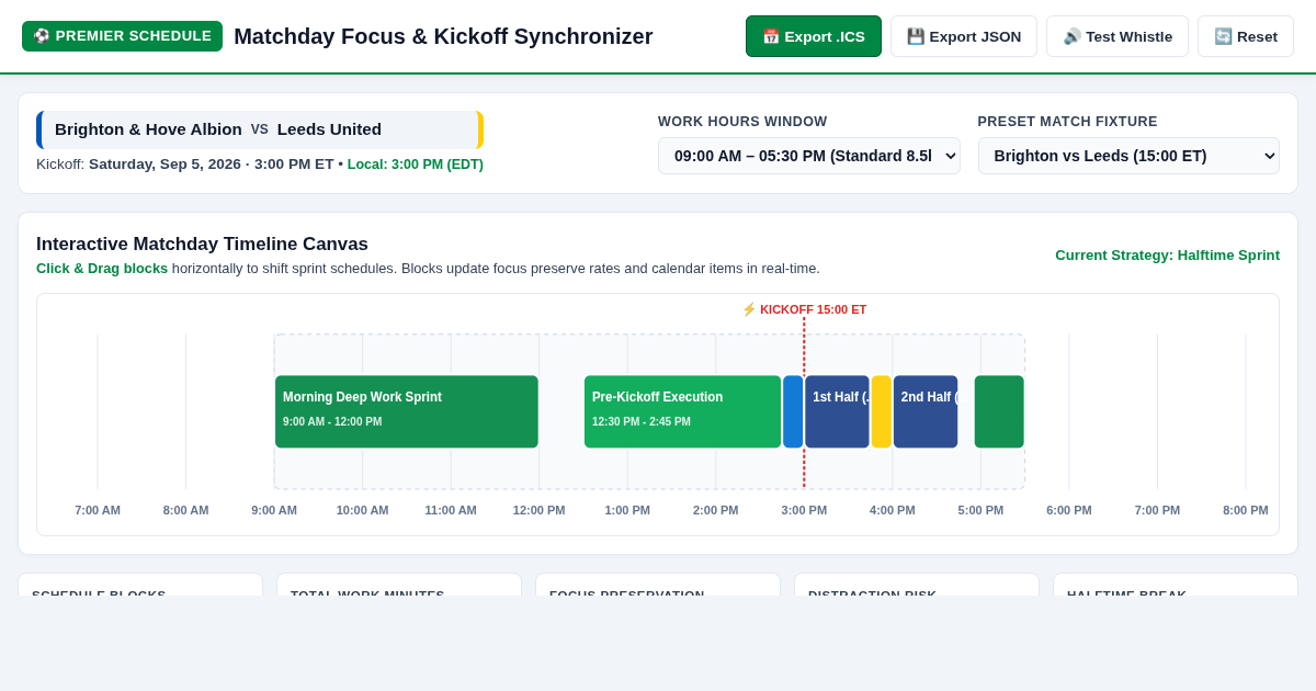 Matchday Focus & Kickoff Synchronizer preview