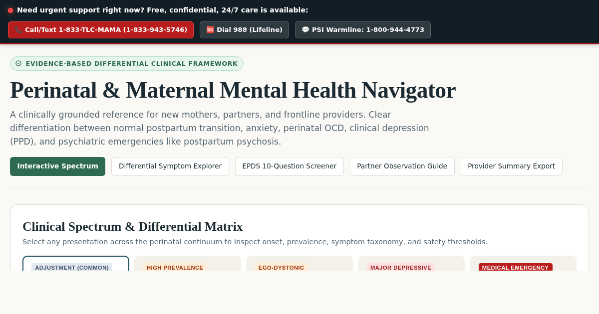 Perinatal & Maternal Mental Health Spectrum Navigator preview