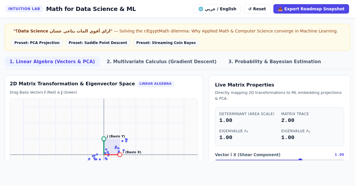 Data Science Math Intuition Lab: Core Mathematics for ML & Data Science preview
