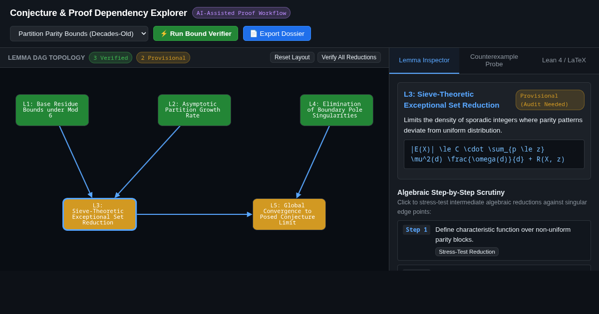 Conjecture & Proof Dependency Explorer preview