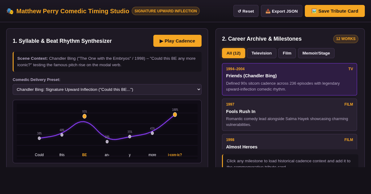 Matthew Perry Career Archive & Comedic Timing Studio preview