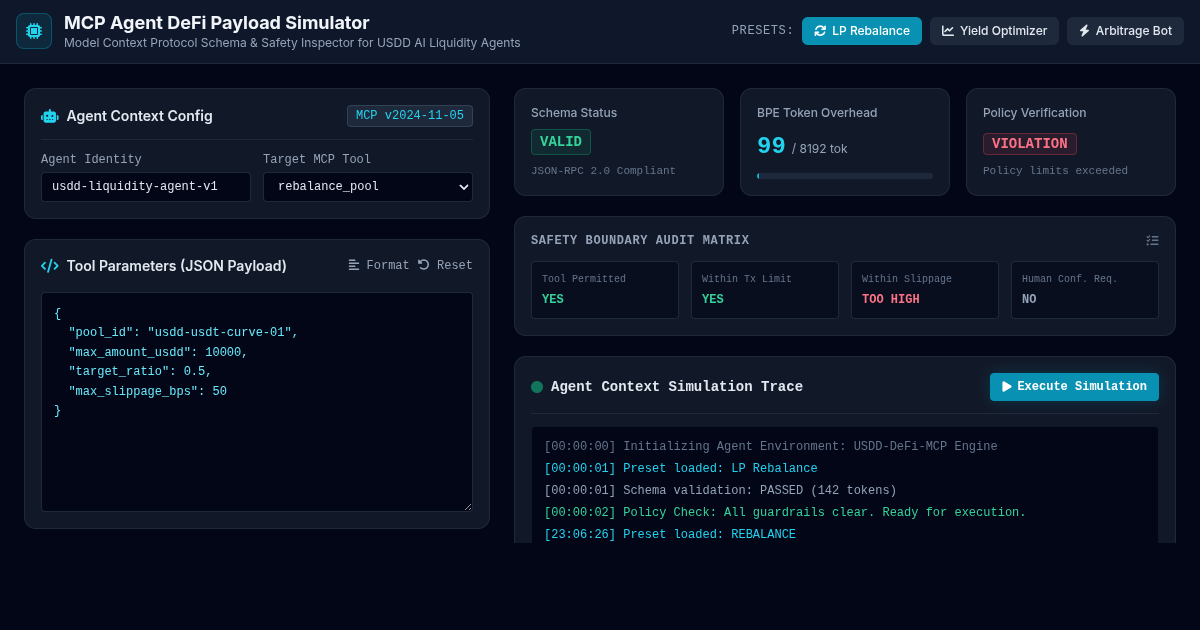 MCP Agent DeFi Payload Simulator & Context Analyzer preview