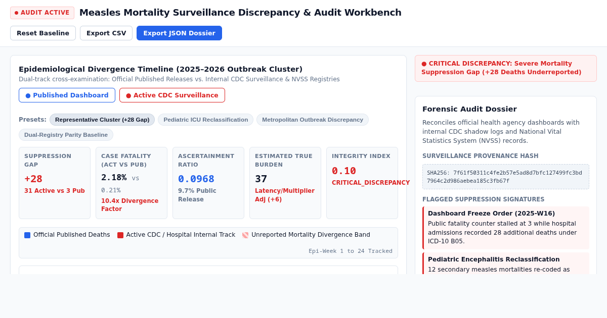 Measles Mortality Surveillance Discrepancy & Audit Workbench preview