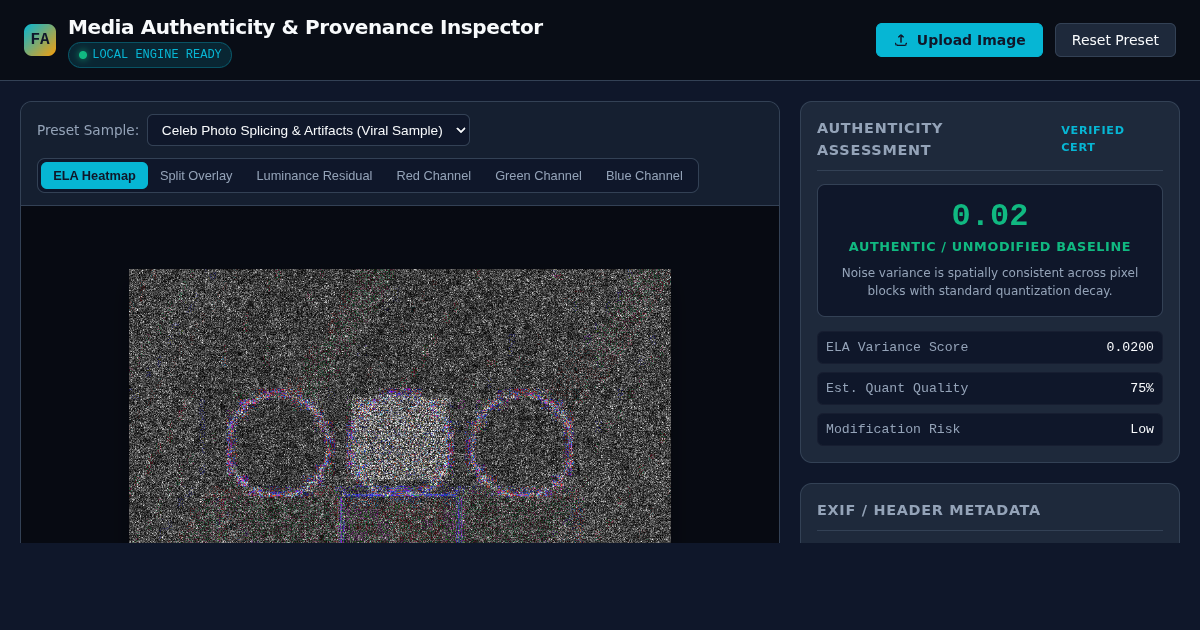 Media Authenticity & Provenance Inspector preview