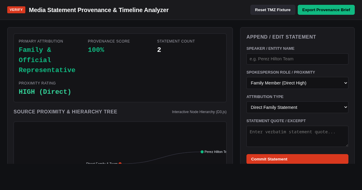 Media Statement Provenance & Timeline Analyzer preview