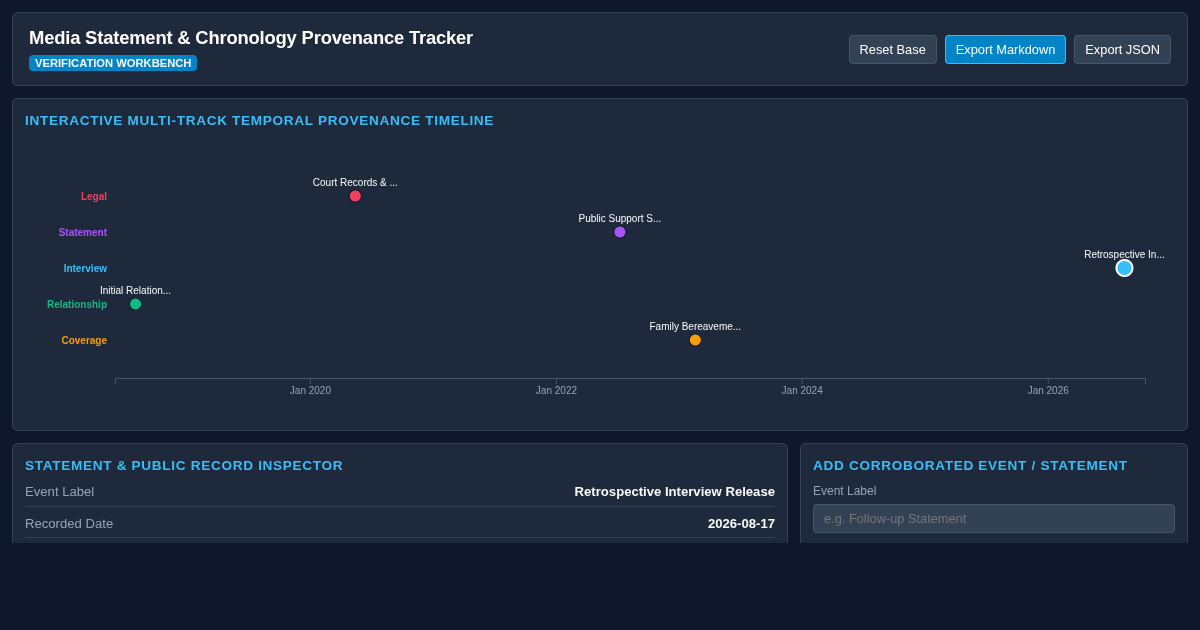 Media Statement & Chronology Provenance Tracker preview