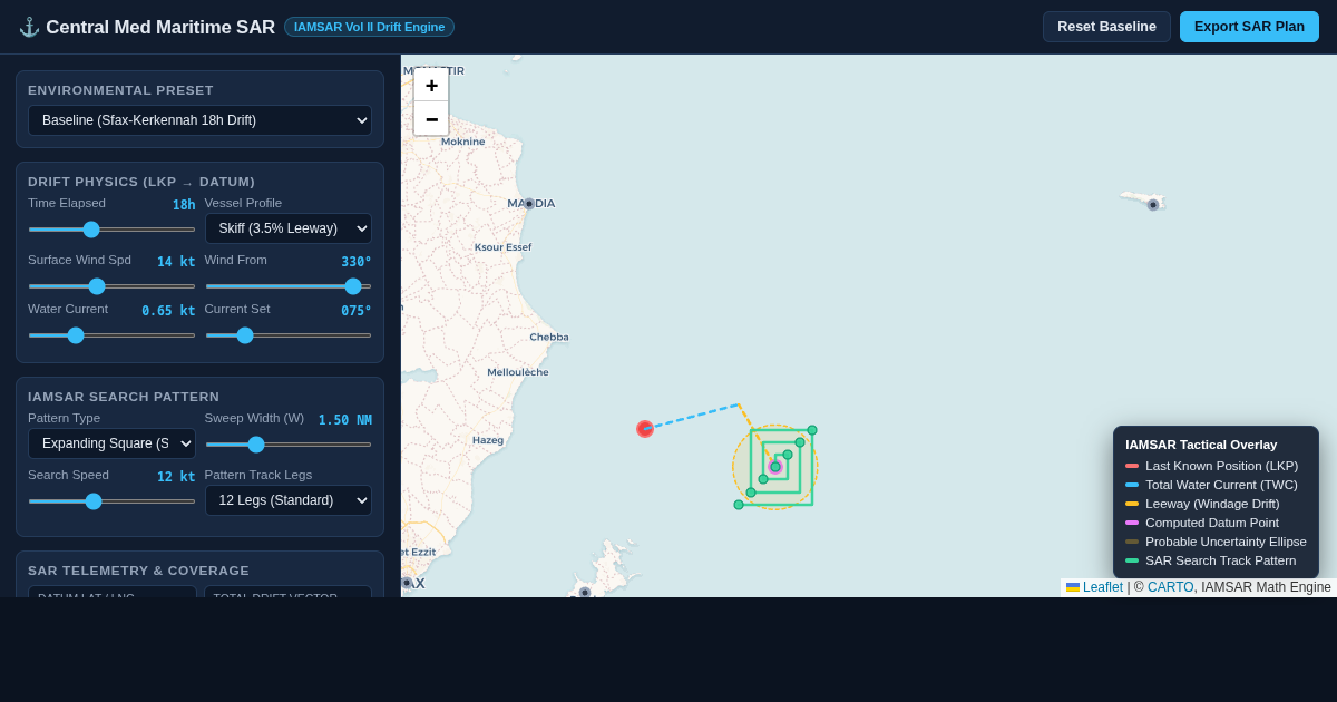 Central Med Maritime SAR & Drift Physics Explorer preview