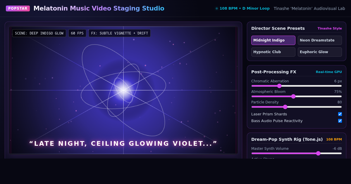 Melatonin Music Video Staging Studio preview