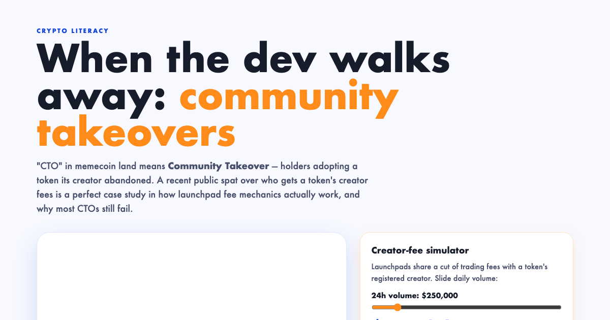 Memecoin Community Takeovers (CTO) Explained preview