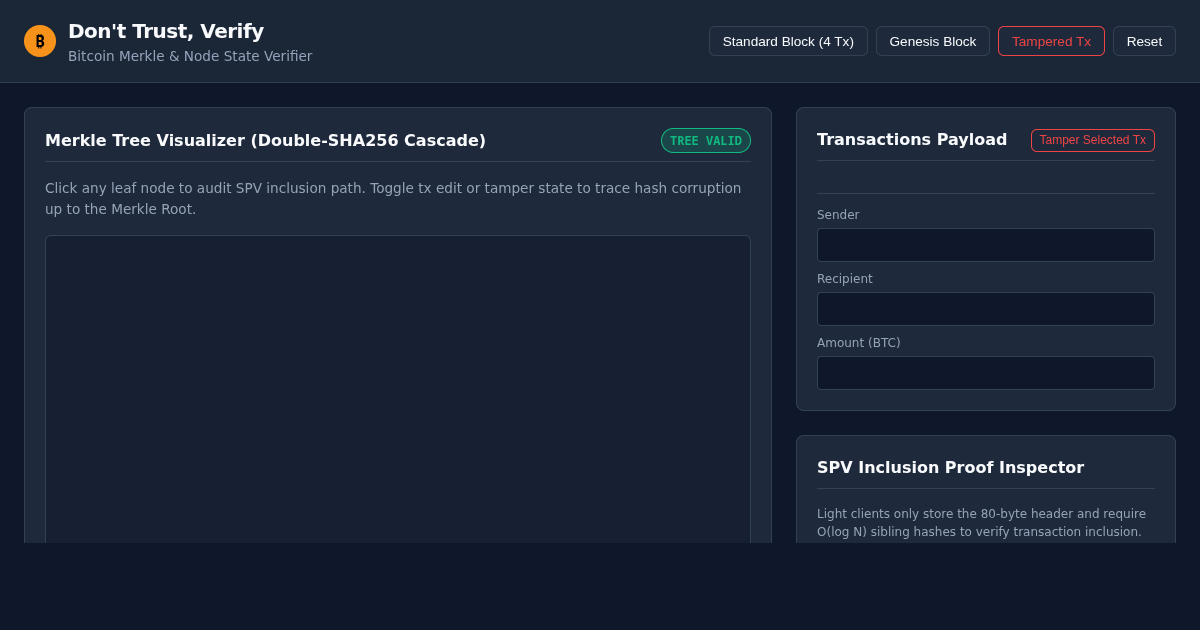 Don't Trust, Verify: Bitcoin Merkle & Node State Verifier preview