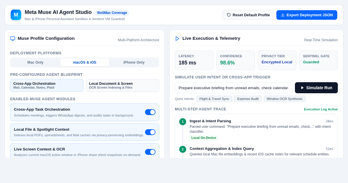 Meta Muse AI Agent Studio: Mac & iPhone Workflow Architect preview