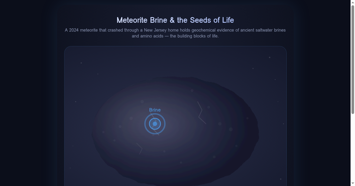 Meteorite Brine & the Seeds of Life Interactive Explainer preview