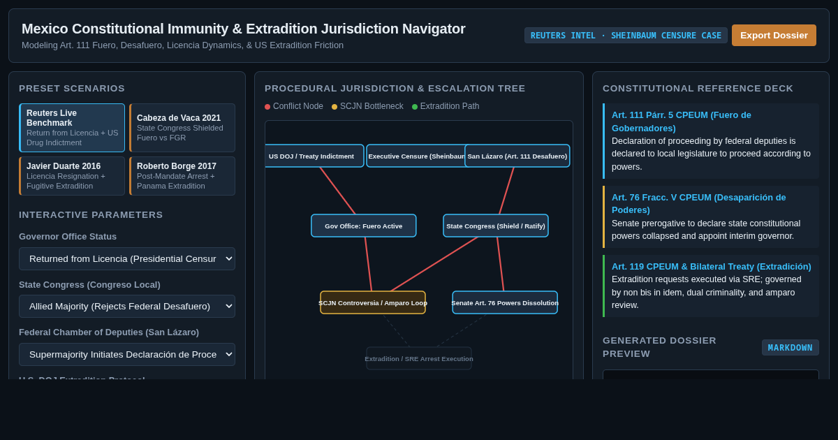 Mexico Constitutional Immunity & Extradition Jurisdiction Navigator preview