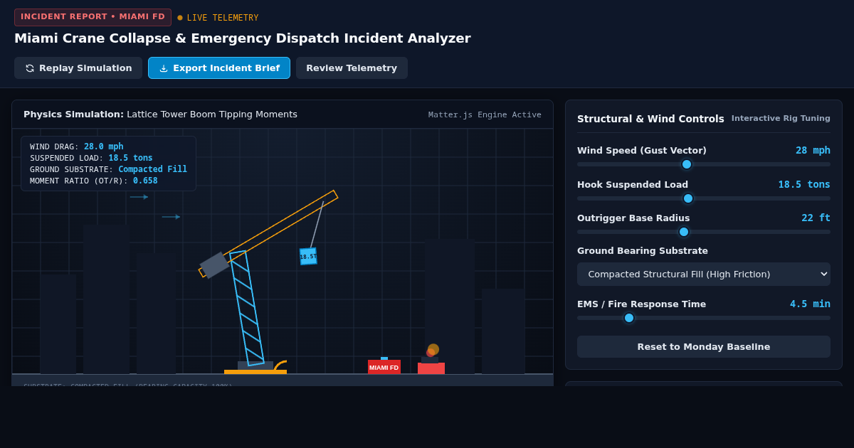 Miami Crane Collapse & Emergency Dispatch Incident Analyzer preview