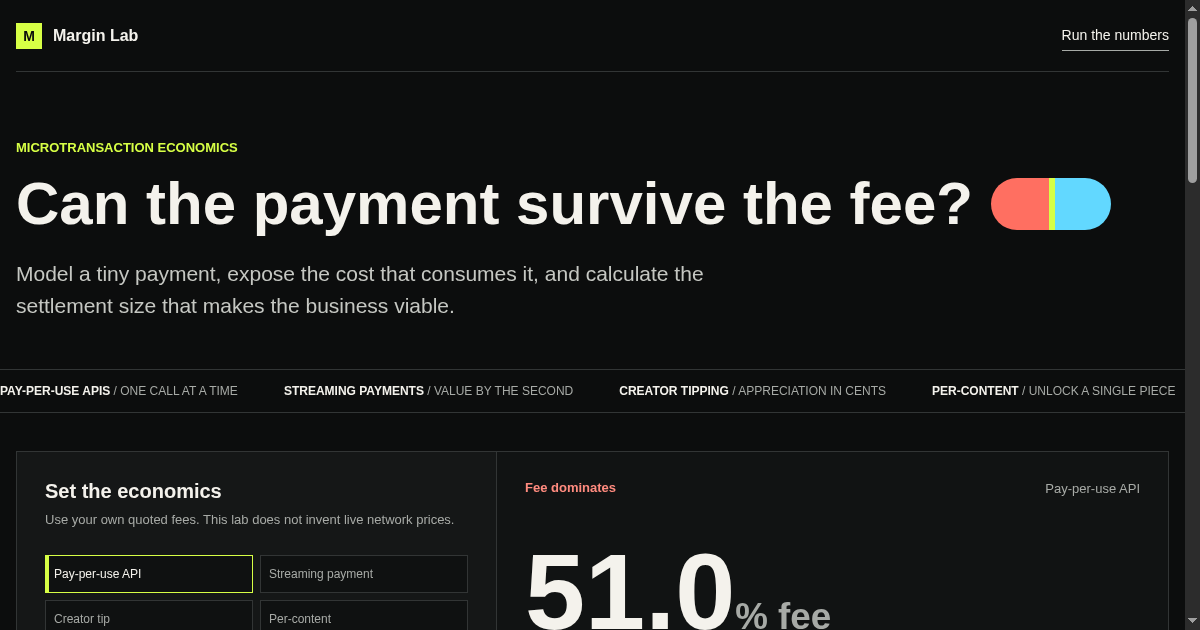 Microtransaction Margin Lab preview