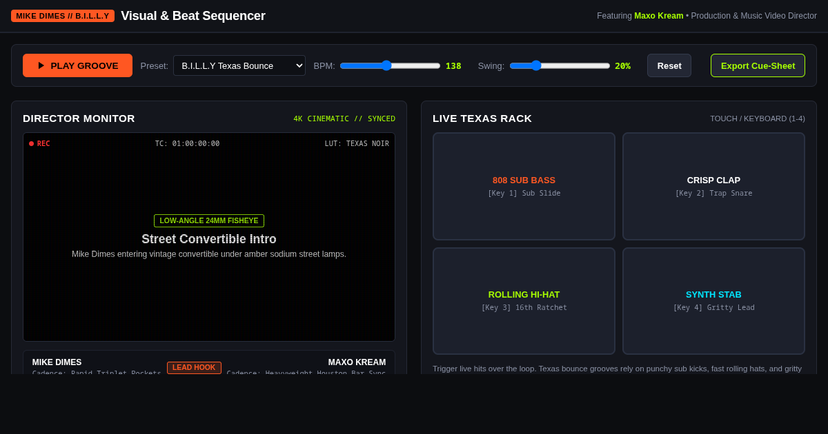Mike Dimes 'B.I.L.L.Y' Visual & Beat Sequencer preview