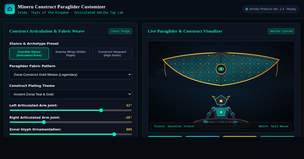 Mineru Construct Paraglider Customizer & Amiibo Tap Simulator preview