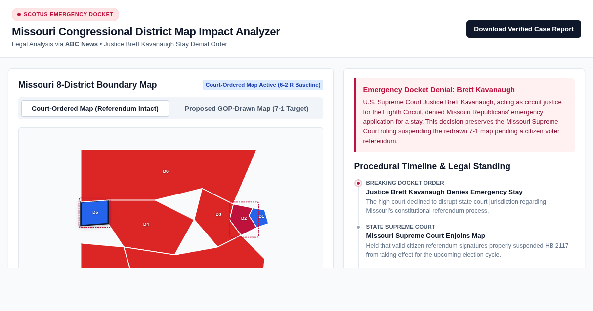 Missouri Congressional District Map Impact Analyzer preview