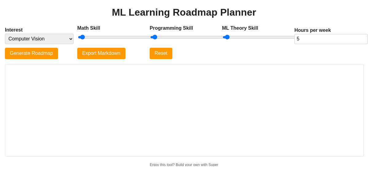 Personalized ML Learning Roadmap Planner preview