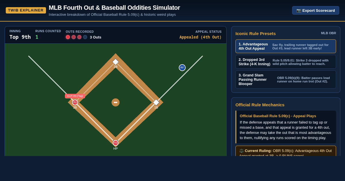 MLB Fourth Out & Baseball Oddities Simulator preview