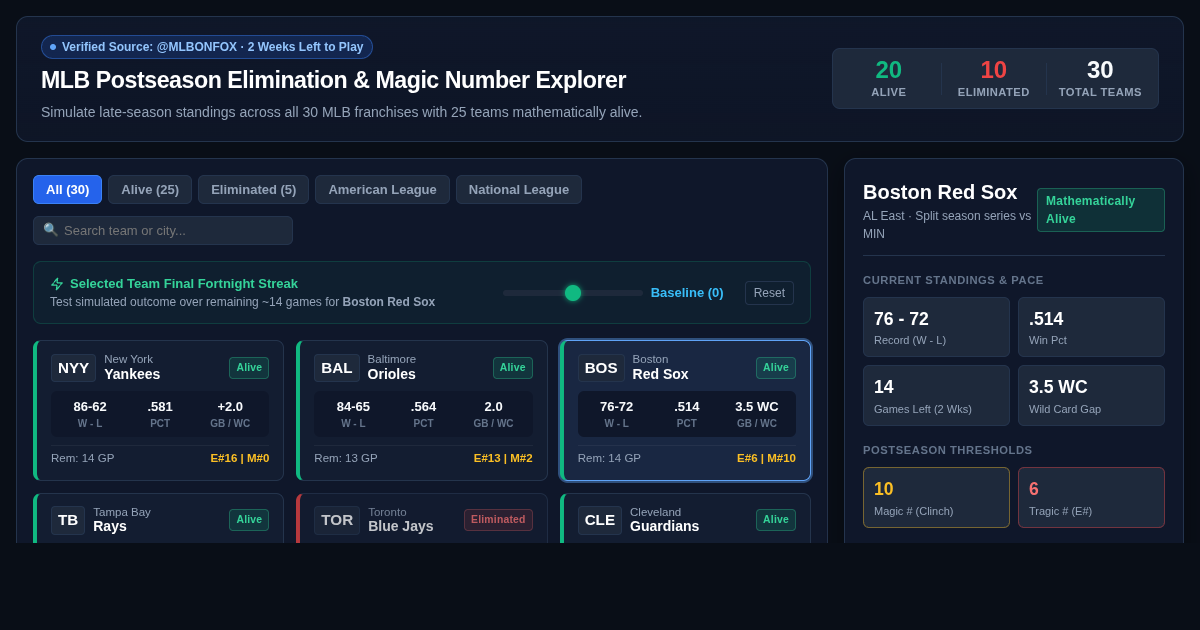 MLB Postseason Elimination & Magic Number Explorer preview