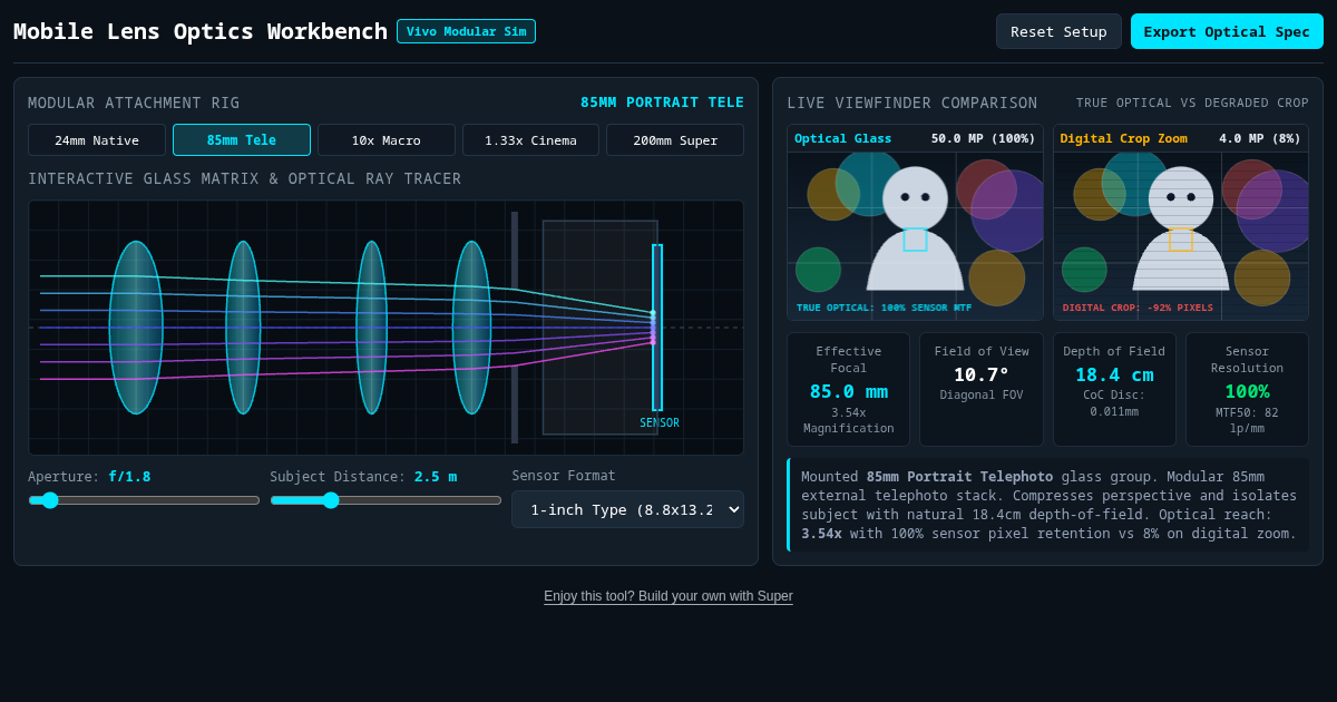 Mobile Lens Optics Workbench preview
