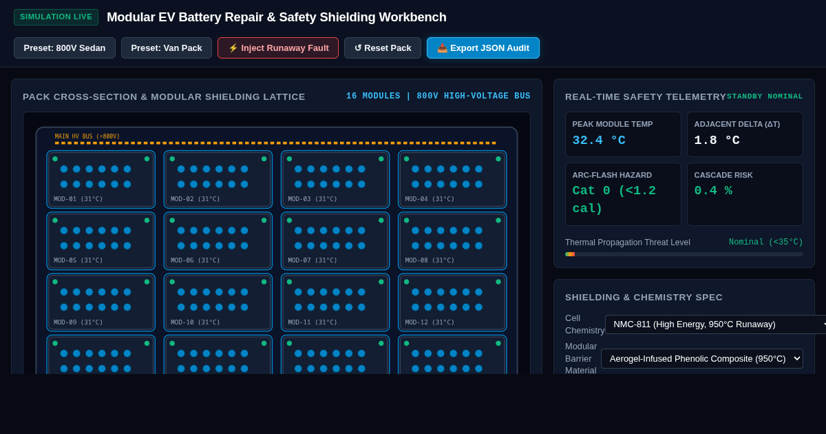 Modular EV Battery Repair & Safety Shielding Simulator preview