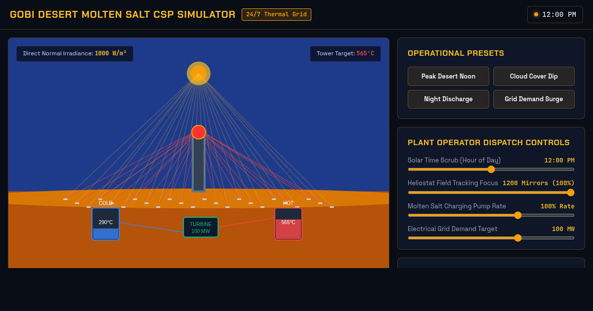 Molten Salt Solar CSP Dispatch Simulator | Gobi Thermal Grid preview