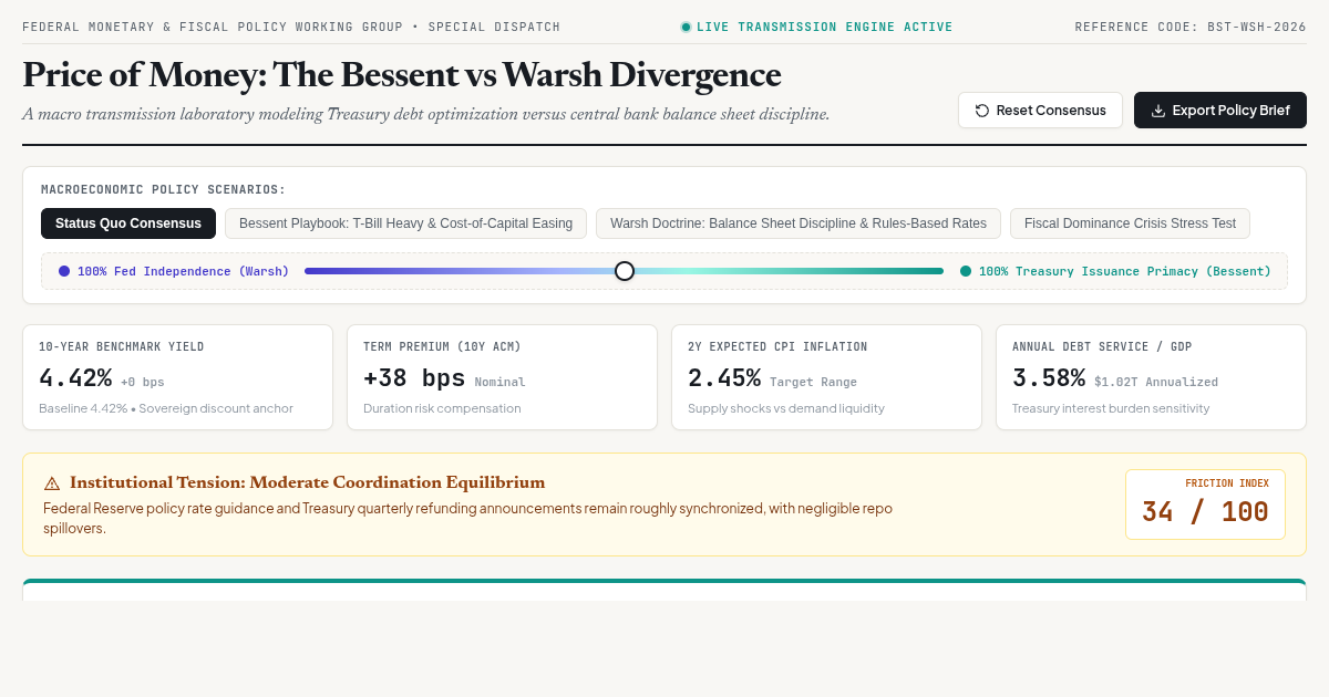 Price of Money: The Bessent vs Warsh Divergence Simulator preview