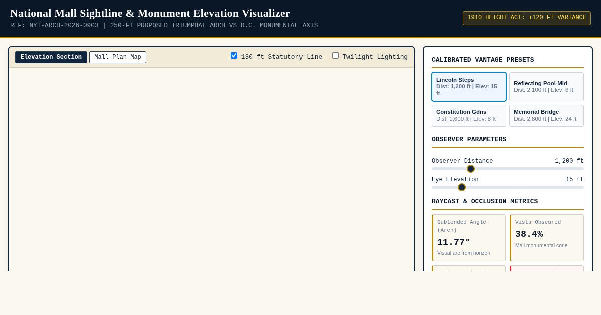 National Mall Sightline & Monument Elevation Visualizer preview