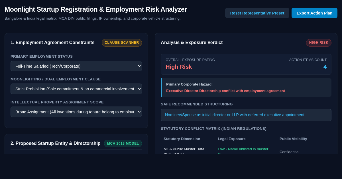 Moonlight Startup Registration & Employment Risk Analyzer preview