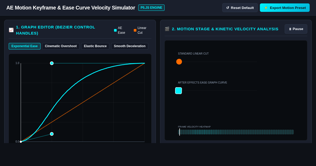 AE Motion Keyframe & Ease Curve Velocity Simulator preview