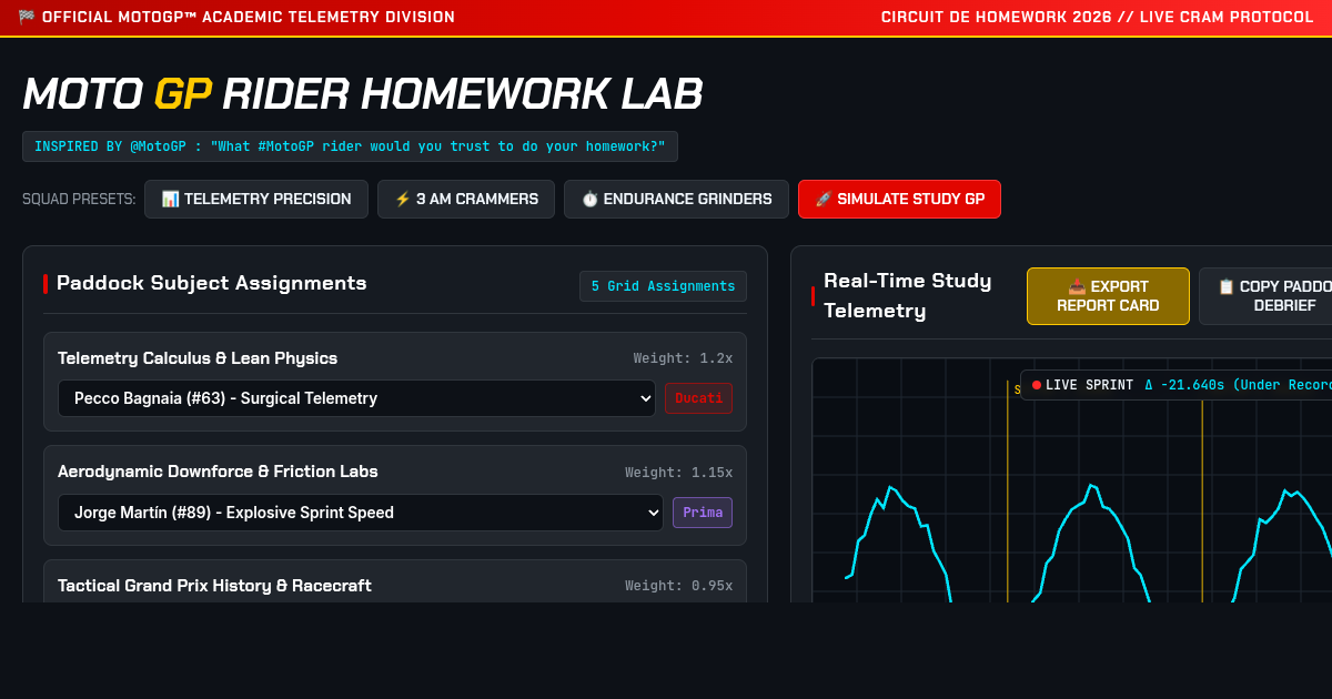 MotoGP Rider Homework Lab: Academic Grand Prix Simulator preview