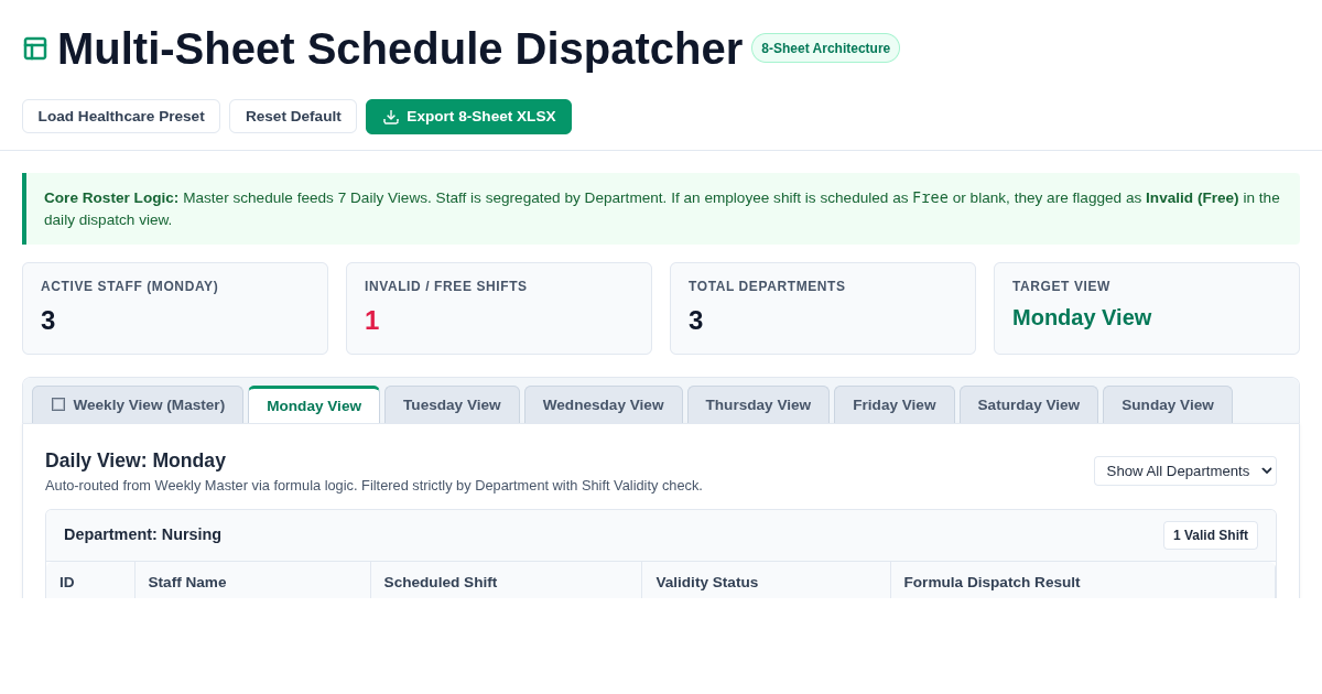 Multi-Sheet Schedule Dispatcher & Formula Studio preview