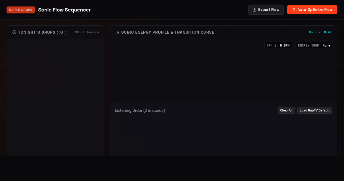 RapTV Drop Queue & Sonic Flow Sequencer preview