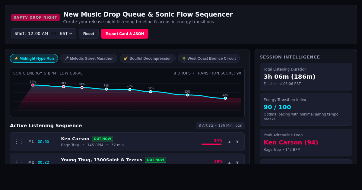New Music Drop Queue & Sonic Flow Sequencer preview