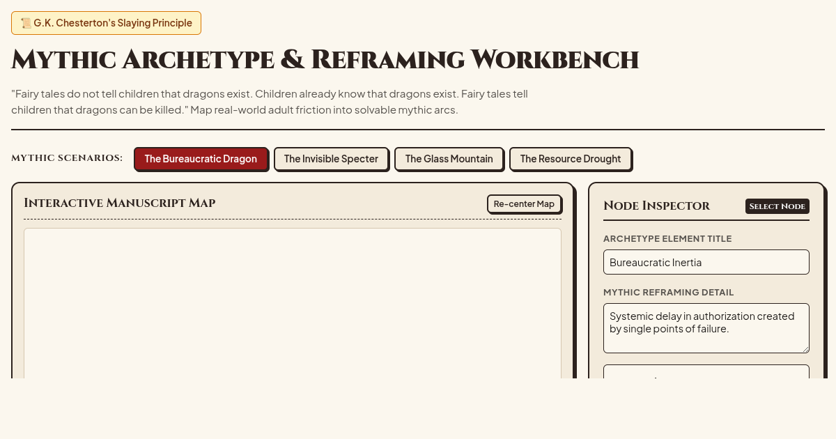 Mythic Archetype & Reframing Workbench preview