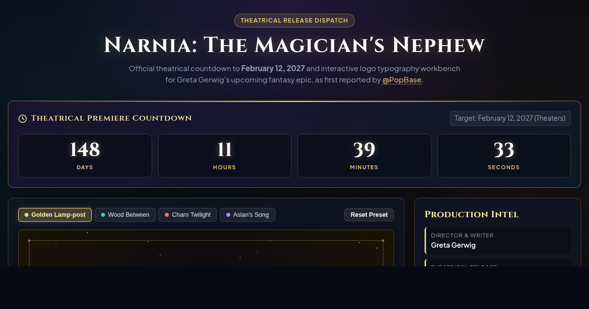 Narnia: The Magician's Nephew Logo & Release Visualizer preview