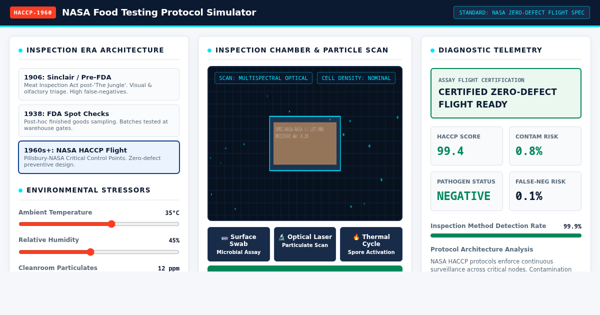 NASA Food Testing Protocol Simulator | HACCP vs Historical Inspection preview