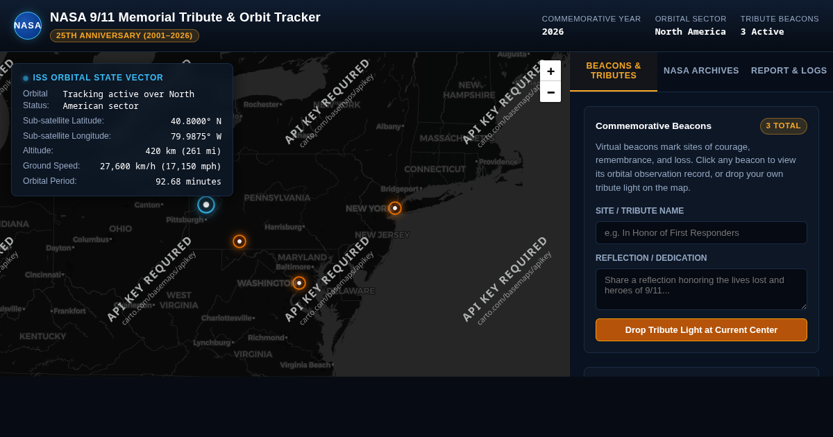 NASA 9/11 Memorial Tribute & Orbit Tracker preview