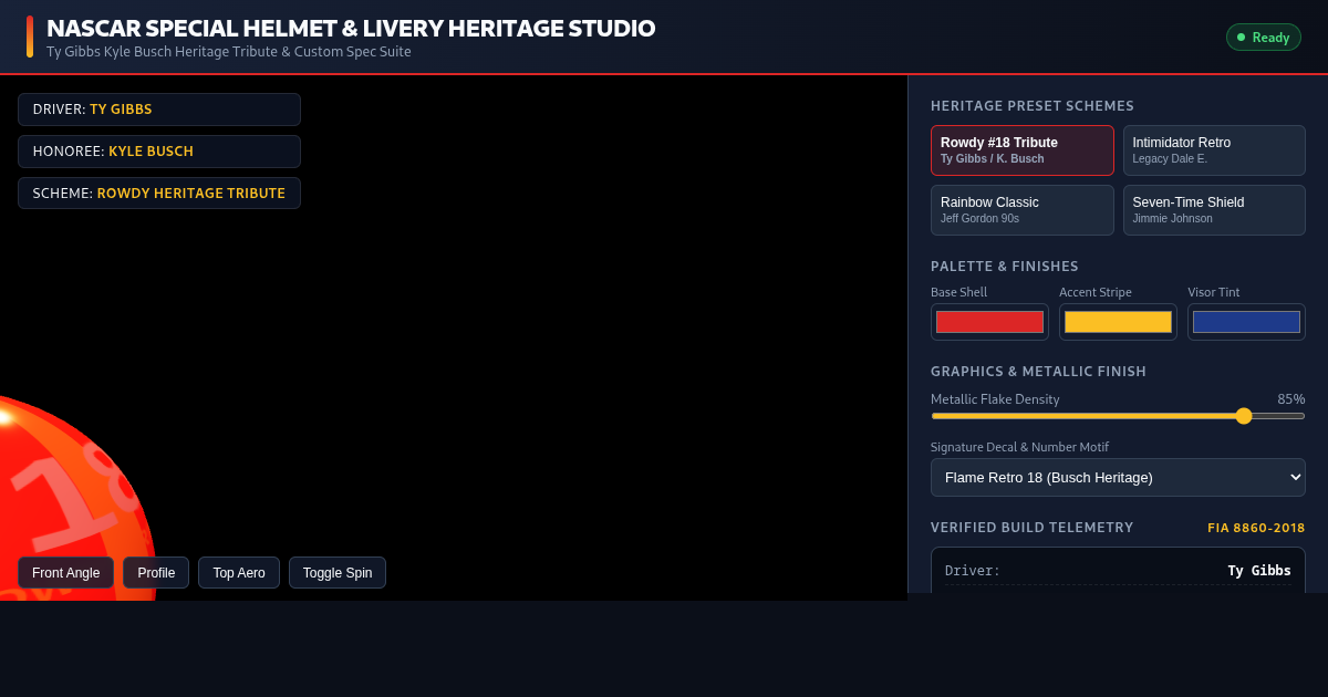 NASCAR Special Helmet & Livery Heritage Studio preview