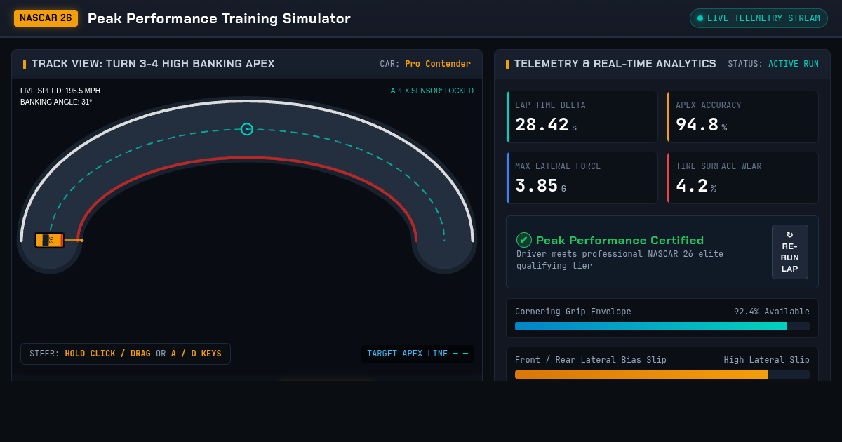 NASCAR 26 Peak Performance Training Simulator preview