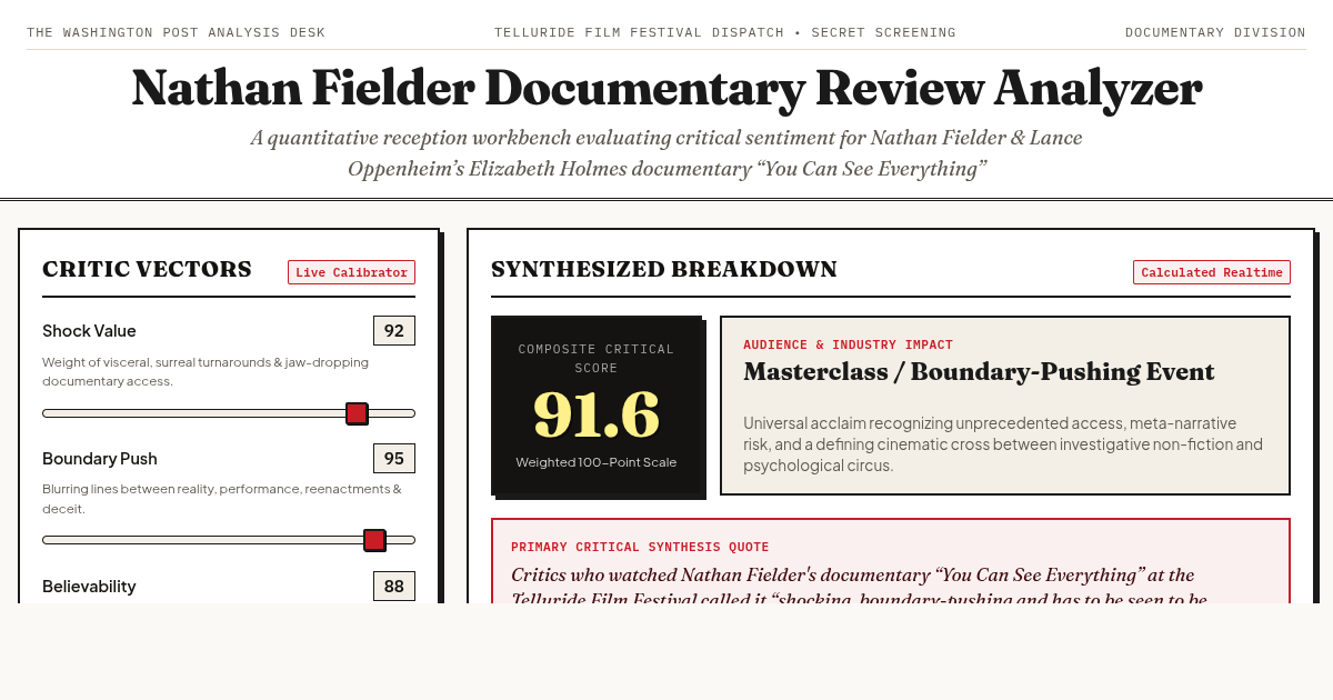 Nathan Fielder Documentary Review Analyzer — Telluride & Post Analysis preview