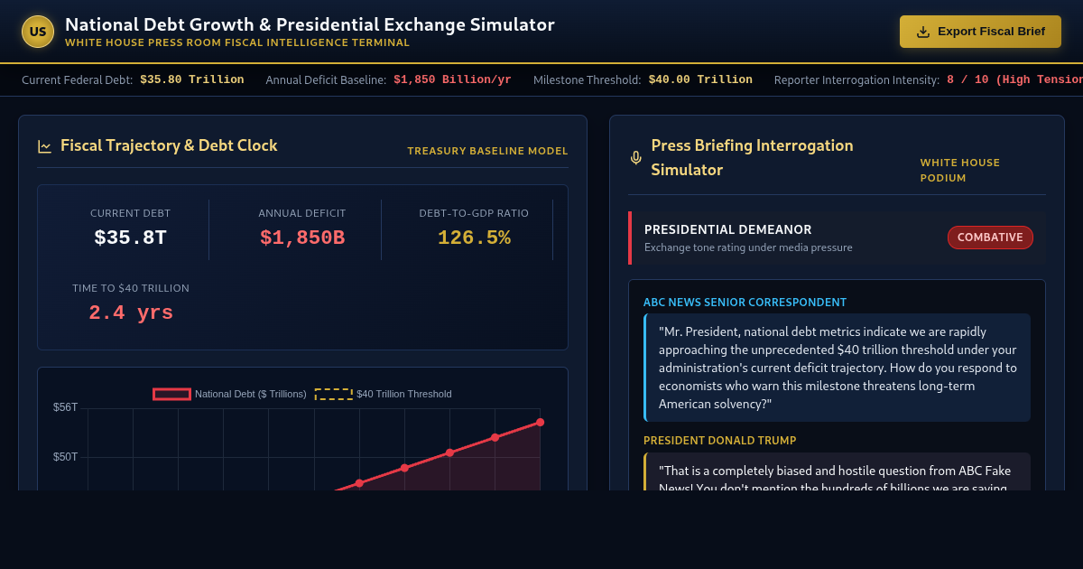 National Debt Growth & Presidential Exchange Simulator preview