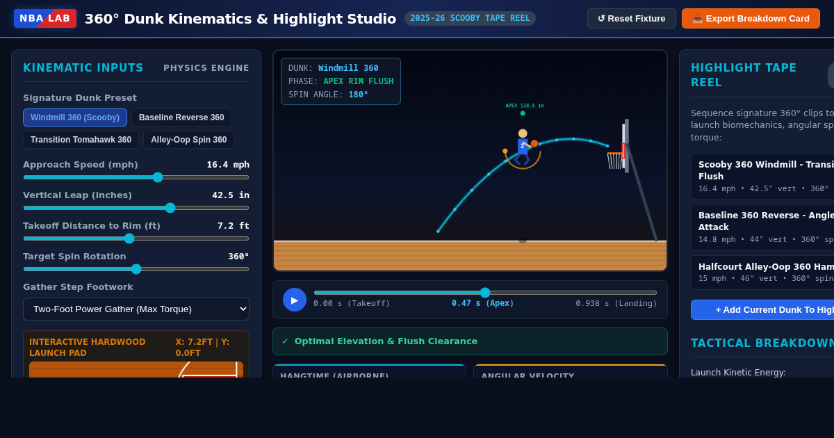 NBA 360° Dunk Kinematics & Highlight Tape Studio preview