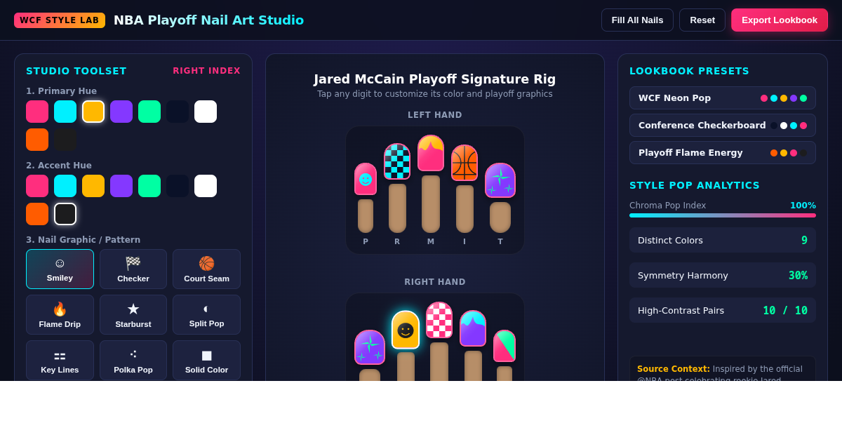 NBA Playoff Court Style & Nail Art Studio | Jared McCain WCF Lookbook preview